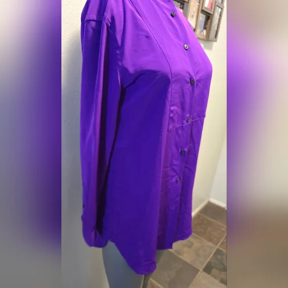 Size XS Jewel Purple Longsleeve Blouse - Picture 3 of 8